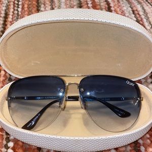 Quay Blue Gradient Aviator sunglasses